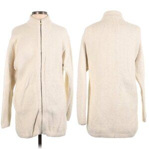 J.Crew Point Sur Cream Fuzzy Jacket Cardigan Coat S Small Ivory Cream Zip Up